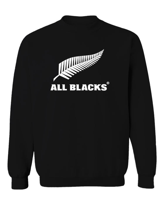 New Zealand Rugby Womens Cotton Crewneck Pullover Sweatshirt Black