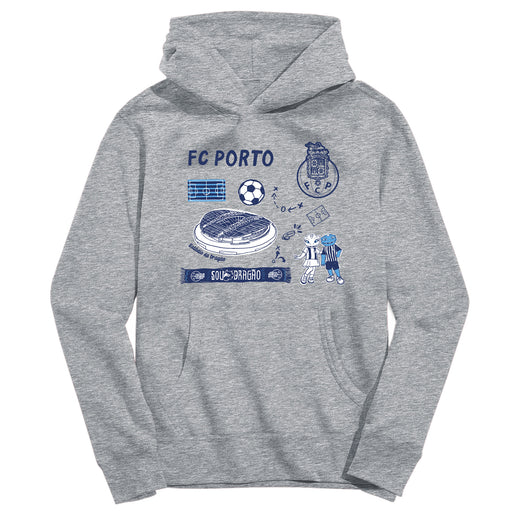 FC Porto Youth Grey Pullover Cotton Hoodie