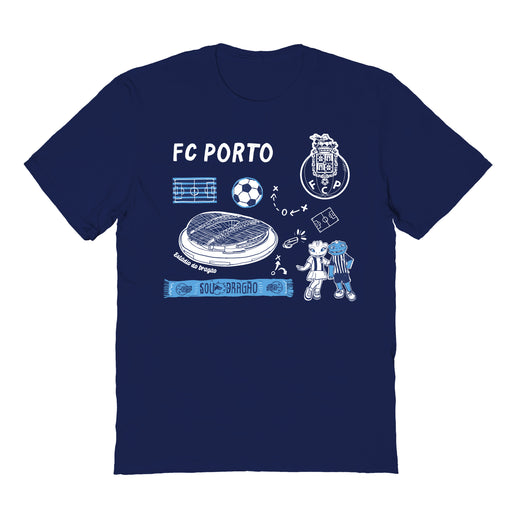 FC Porto Impressions Artwork Navy Youth Cotton T-Shirt