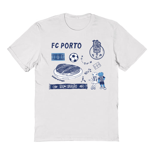 FC Porto Impressions Artwork White Youth Cotton T-Shirt