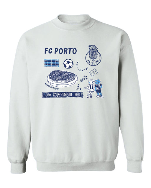FC Porto Womens White Cotton Crewneck Pullover Sweatshirt