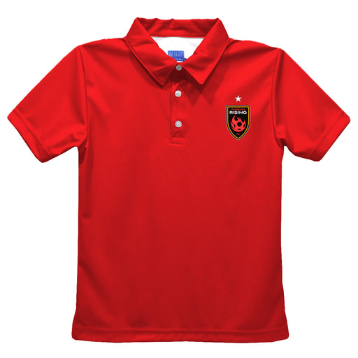 Phoenix Rising FC Boys Solid Red Short Sleeve Polo Shirt