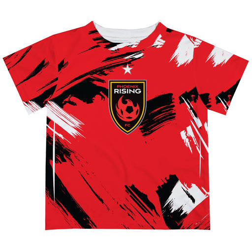 Phoenix Rising FC Paint Brush Boys Game Day Red Short Sleeve Tee