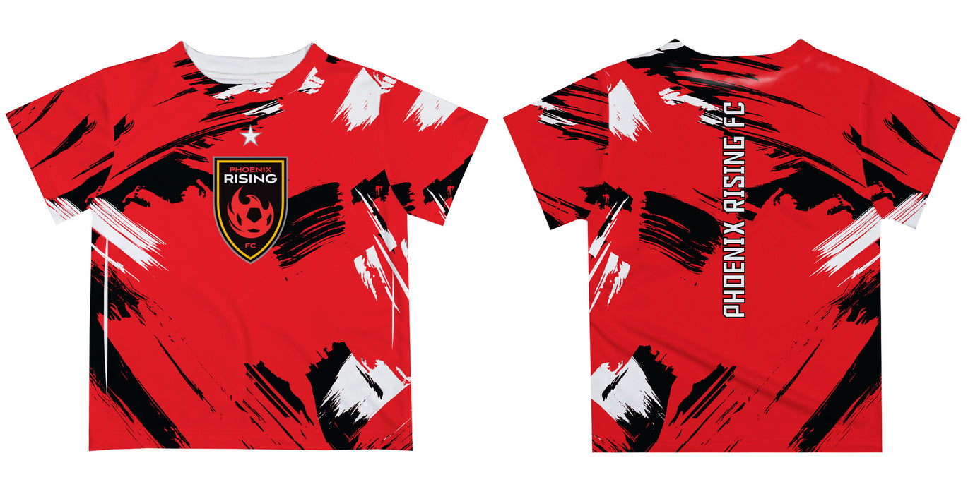 Phoenix Rising FC Paint Brush Boys Game Day Red Short Sleeve Tee - Vive La Fête - Online Apparel Store
