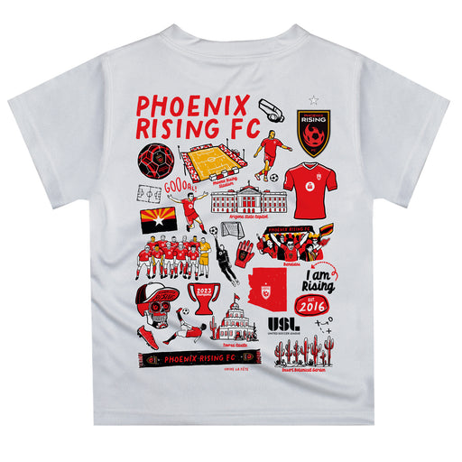 Phoenix Rising FC Impressions Artwork Boys White Short Sleeve Tee - Vive La Fête - Online Apparel Store