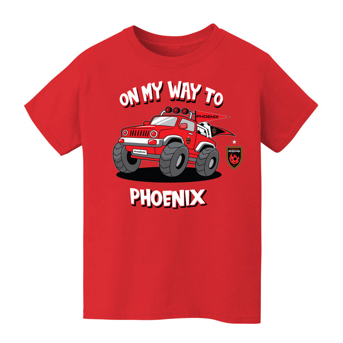 Phoenix Rising FC On My Way Monster Truck Red Cotton Short Sleeve Tee