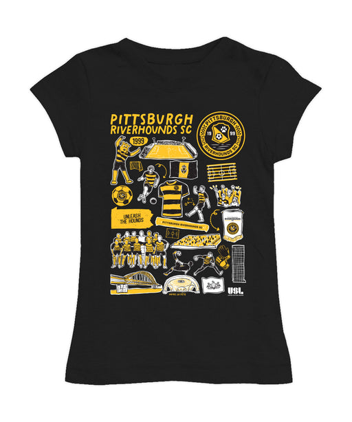Pittsburgh SC Girl´s Fitted Cotton T-shirt Black