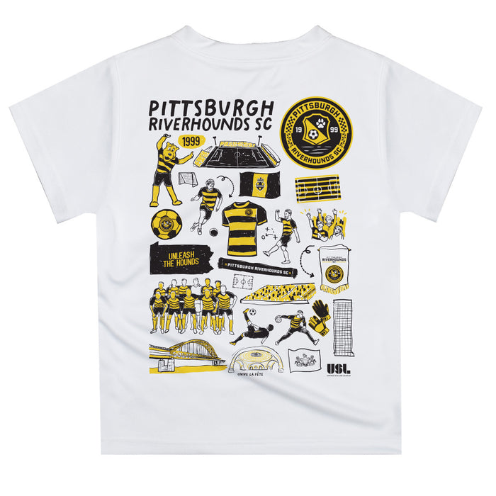 Pittsburgh SC Impressions Artwork Boys White Short Sleeve Tee - Vive La Fête - Online Apparel Store