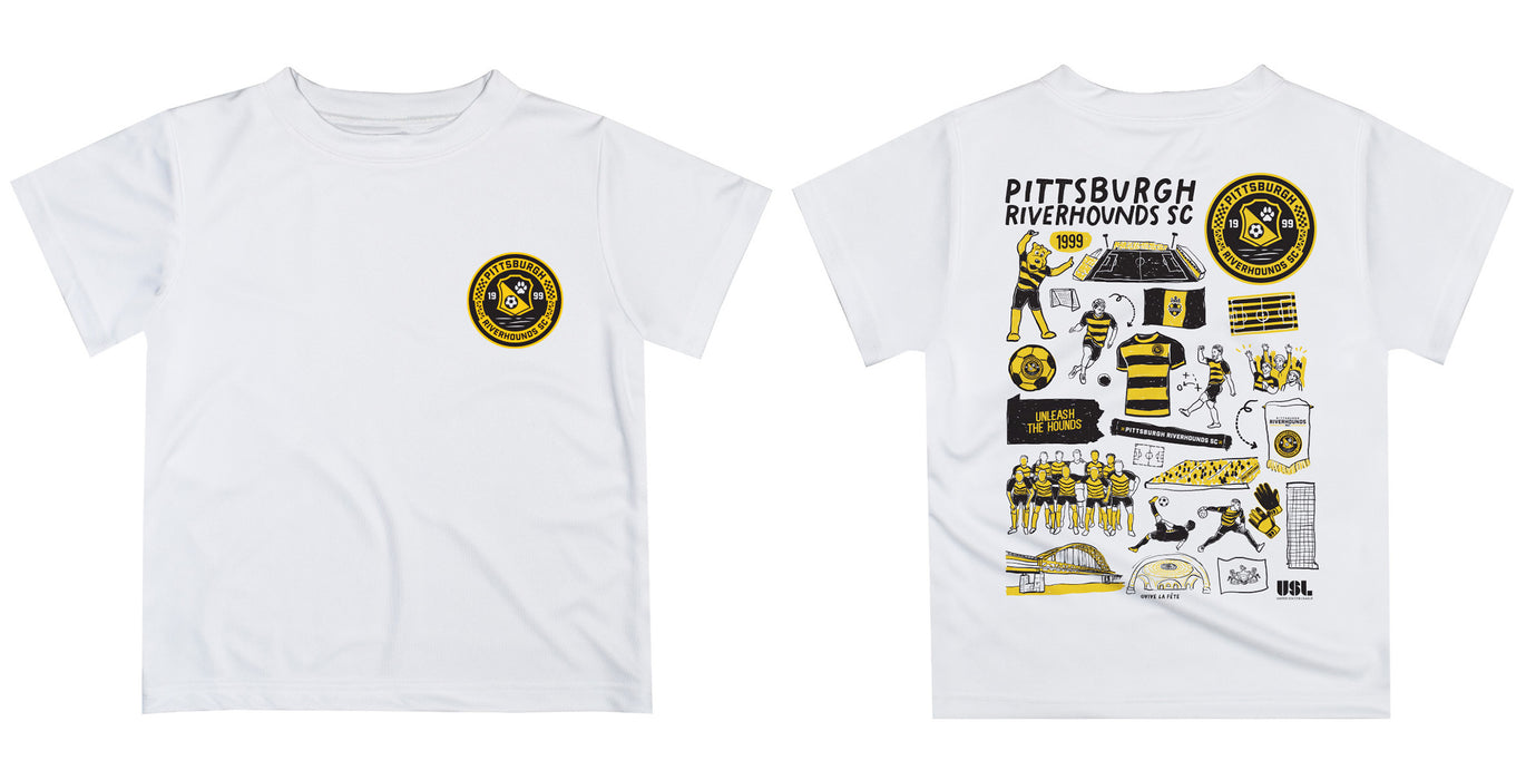 Pittsburgh SC Impressions Artwork Boys White Short Sleeve Tee - Vive La Fête - Online Apparel Store