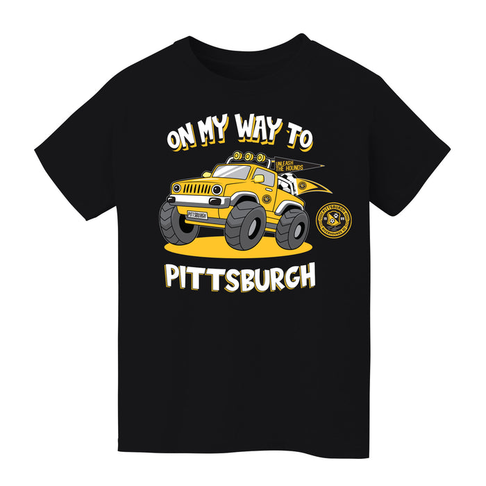 Pittsburgh SC On My Way Monster Truck Black Cotton Short Sleeve Tee