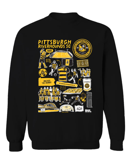 Pittsburgh SC Cotton Crewneck Pullover Sweatshirt Black Womens