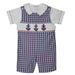 Anchors Smocked Navy and Red Plaid Boys Shortall and White Shirt Short Sleeve - Vive La Fête - Online Apparel Store
