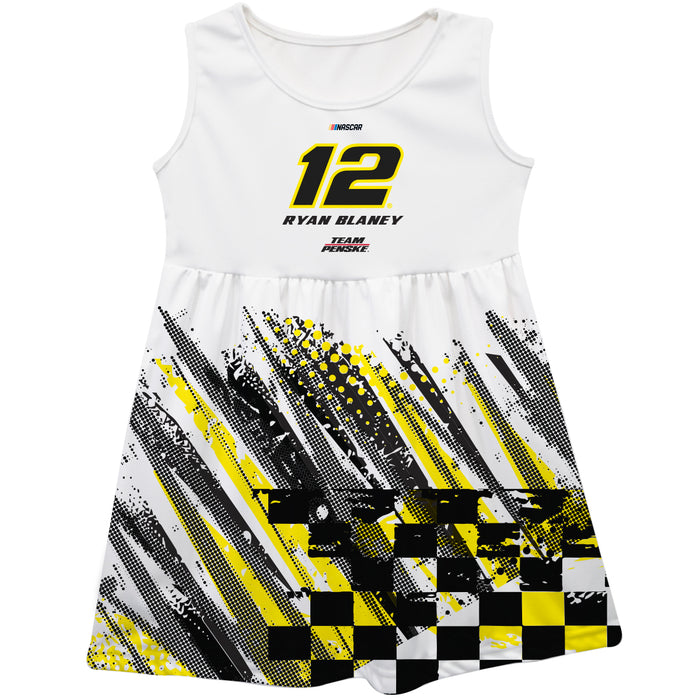 Ryan Blaney Nascar Abstract Check Halftones Tank Dress - White