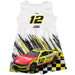 Ryan Blaney Nascar Abstract Check Halftones Tank Dress - White