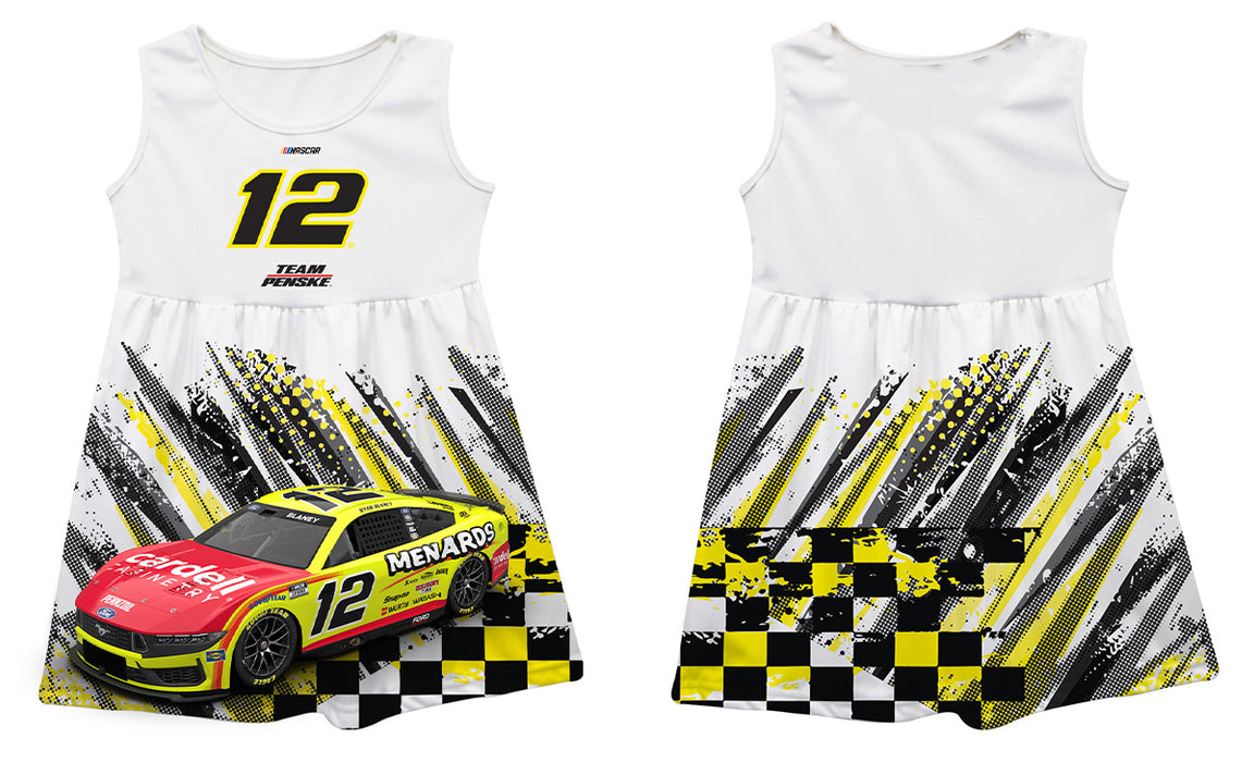 Ryan Blaney Nascar Abstract Check Halftones Tank Dress - White - Vive La Fête - Online Apparel Store