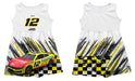 Ryan Blaney Nascar Abstract Check Halftones Tank Dress - White - Vive La Fête - Online Apparel Store
