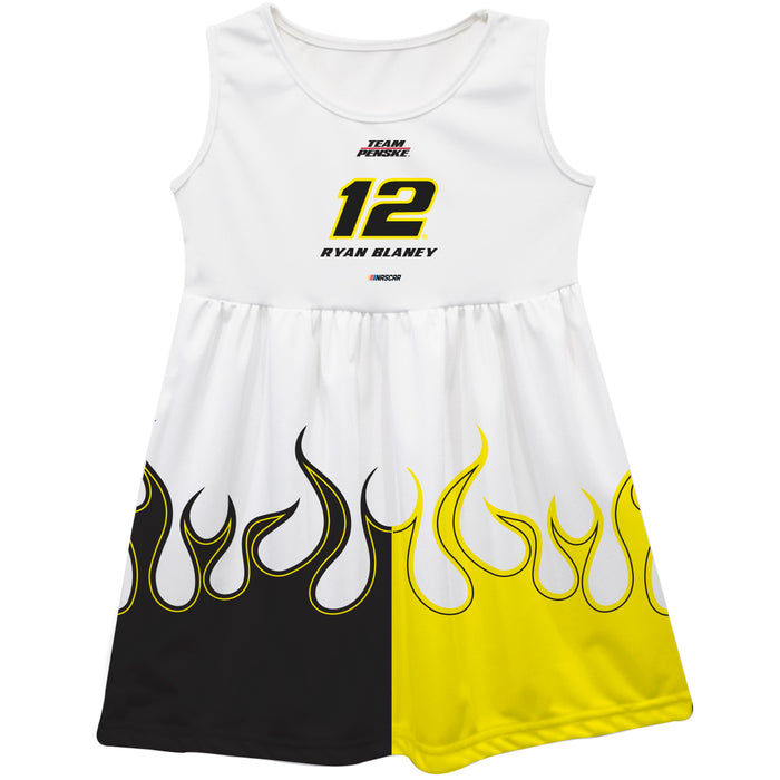 Ryan Blaney Nascar Car Flames Tank Dress - White