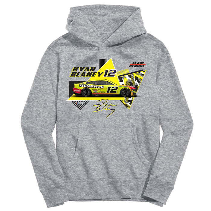 Ryan Blaney NASCAR Pullover Hoodie - Grey