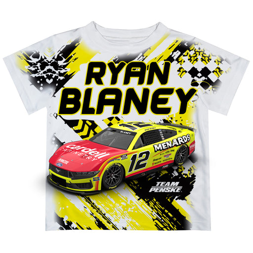 Ryan BlaneyVive La Fete Paint Brush Racing Car T-Shirt- White