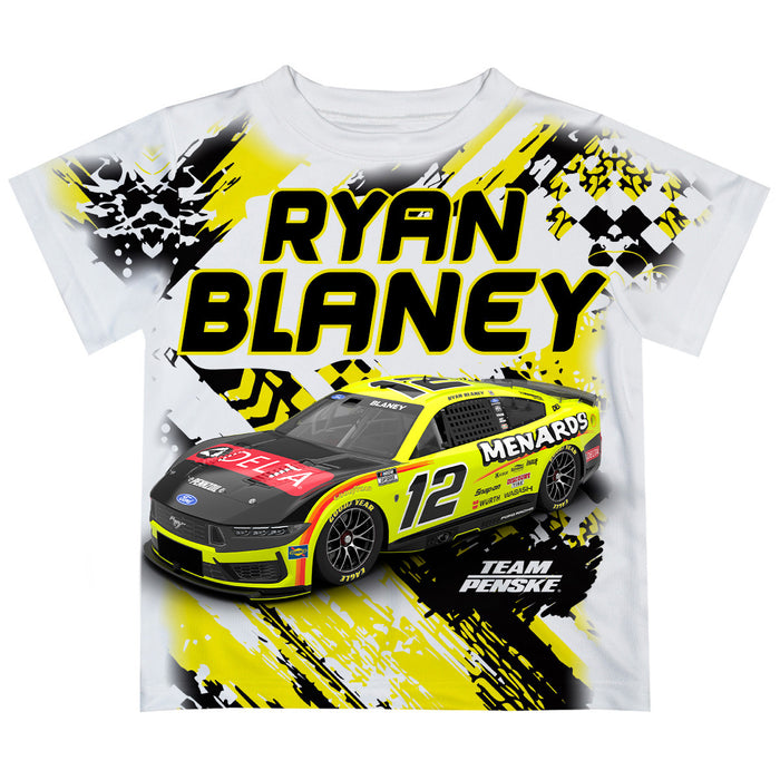 Ryan BlaneyVive La Fete Paint Brush Racing Car T-Shirt- White