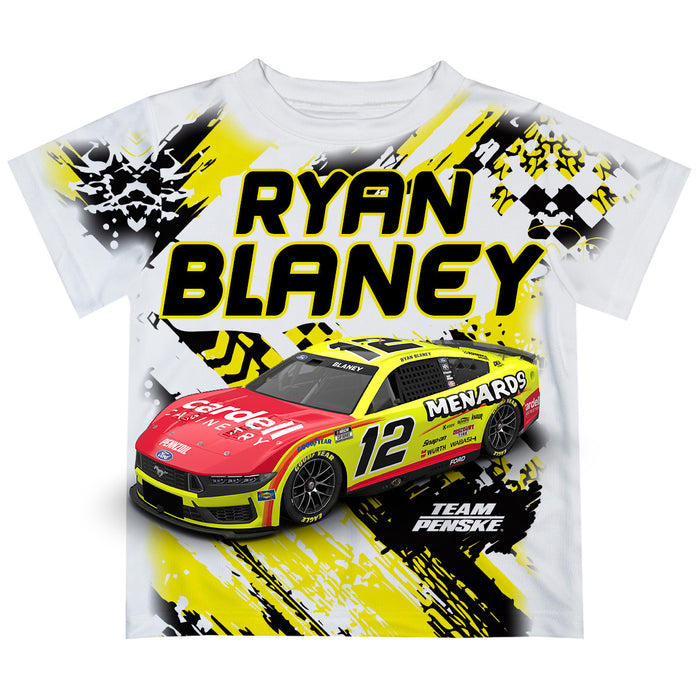 Ryan BlaneyVive La Fete Paint Brush Racing Car T-Shirt- White