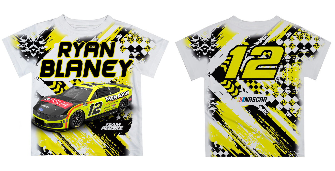 Ryan BlaneyVive La Fete Paint Brush Racing Car T-Shirt- White