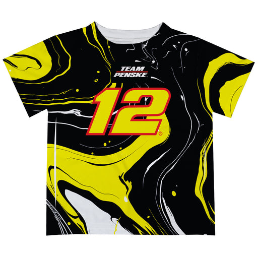 Ryan Blaney Vive La Fete NASCAR Marble T-Shirt  - Black