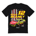 Ryan Blaney NASCAR American Flag Cotton T-Shirt - Black