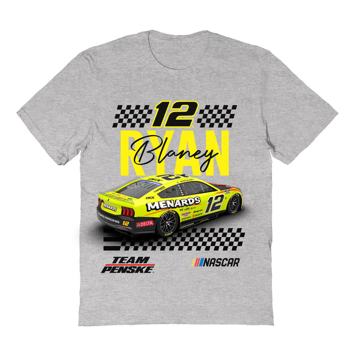Ryan Blaney NASCAR NameGrid Classic Cotton T-Shirt - Grey