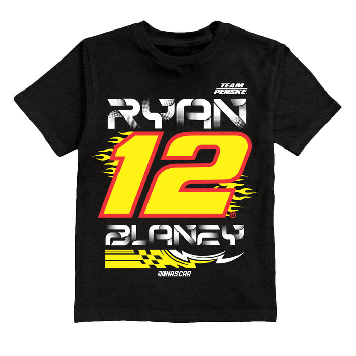 Ryan Blaney NASCAR Fire number Cotton T-Shirt - Black