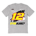 Ryan Blaney NASCAR Abstract Check Halftones Cotton T-Shirt - Grey