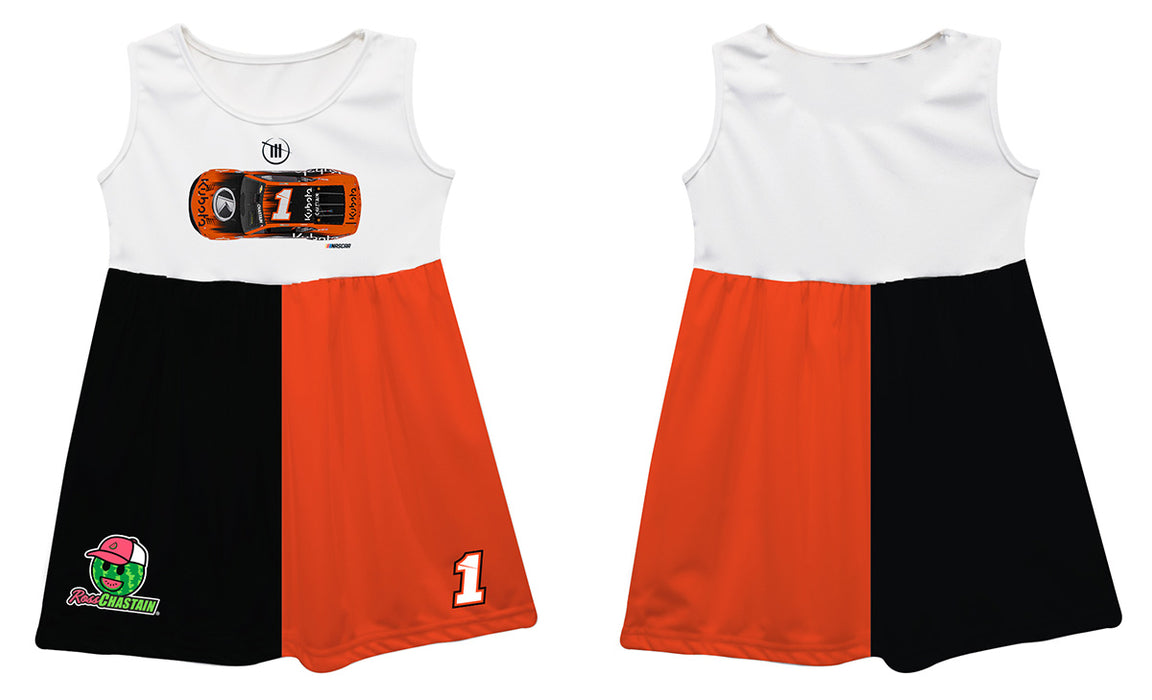 Ross Chastain Nascar Car Flames Tank Dress - White 2 - High Quality Apparels Ross Chastain Nascar Car Flames Tank Dress - White 2 - High Quality Apparels