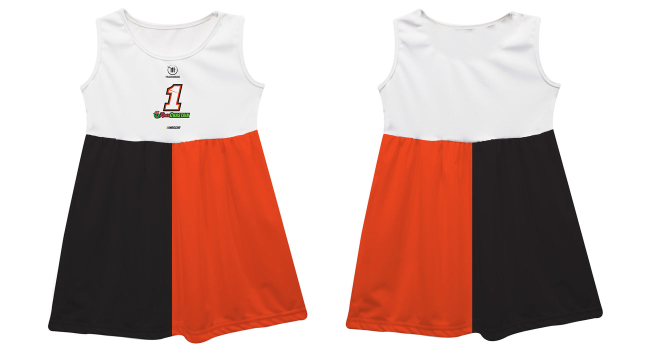 Ross Chastain Nascar Car Flames Tank Dress - White