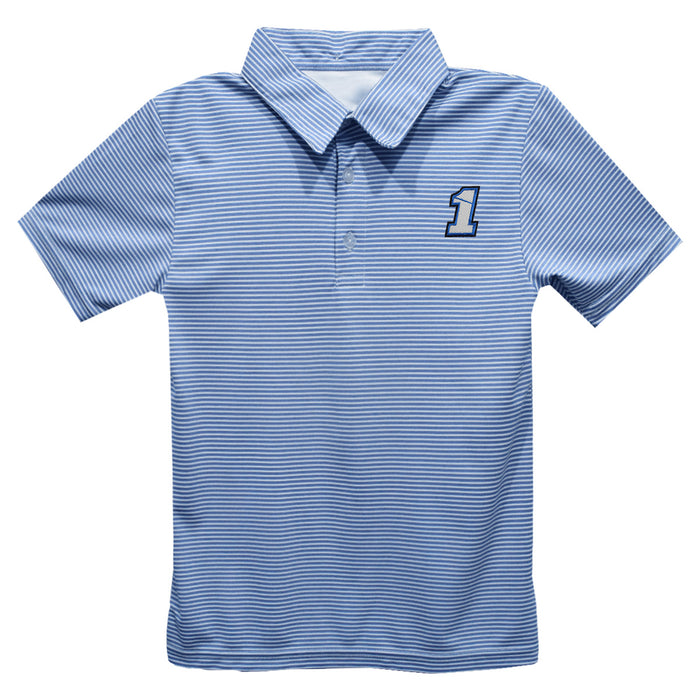 Ross Chastain Vive La Fete Pencil Stripe Polo - Light Blue