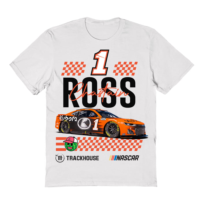 Ross Chastain Vive La Fete Racing Car T-Shirt - White