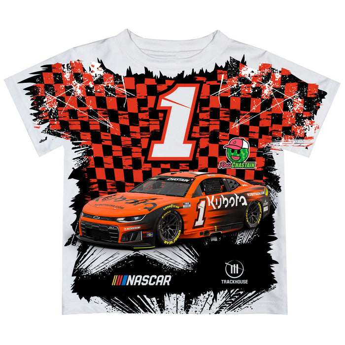 Ross Chastain Vive La Fete Checkered Racing Car T-Shirt- Black