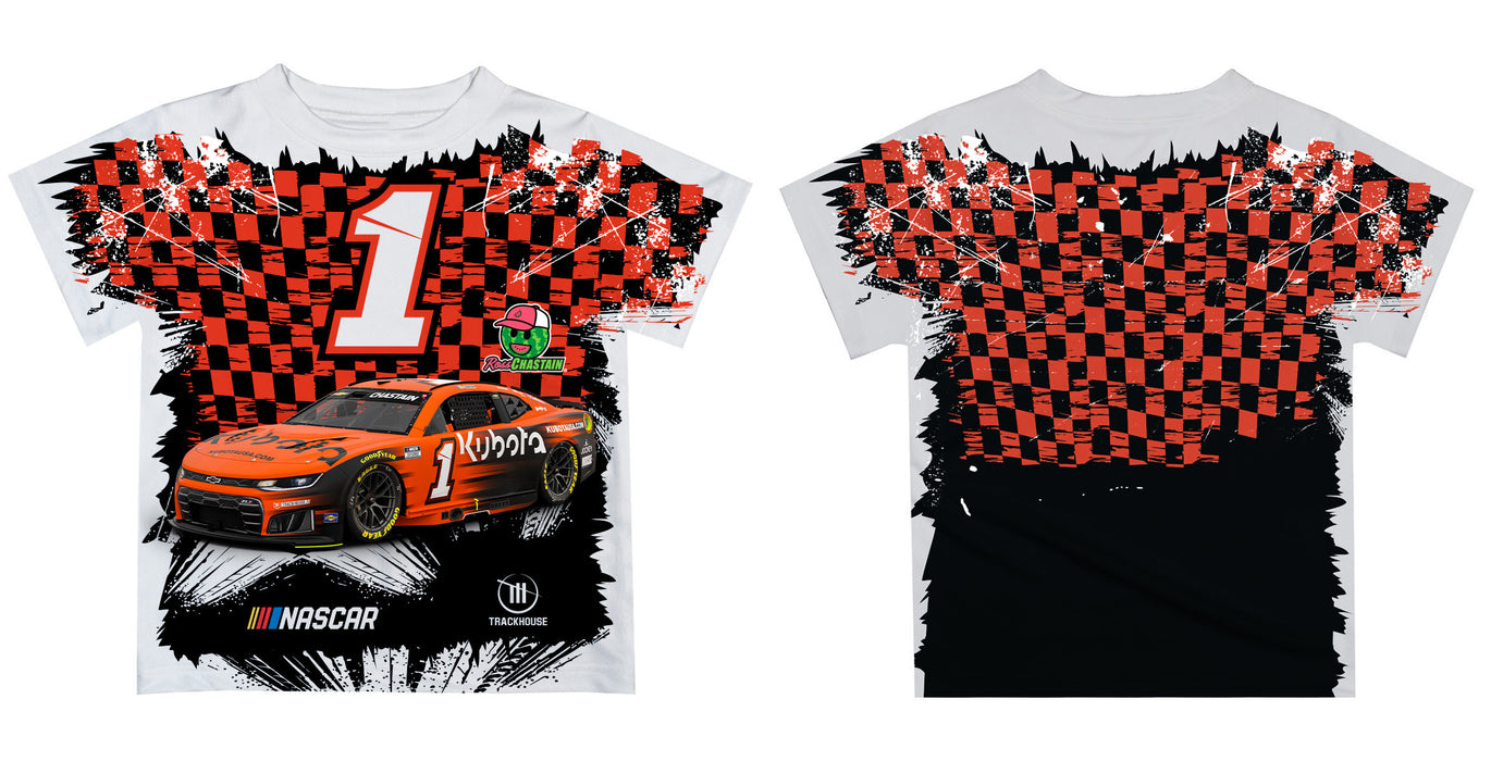 Ross Chastain Vive La Fete Checkered Racing Car T-Shirt- Black