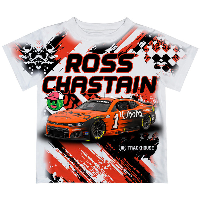Ross ChastainVive La Fete Paint Brush Racing Car T-Shirt- White