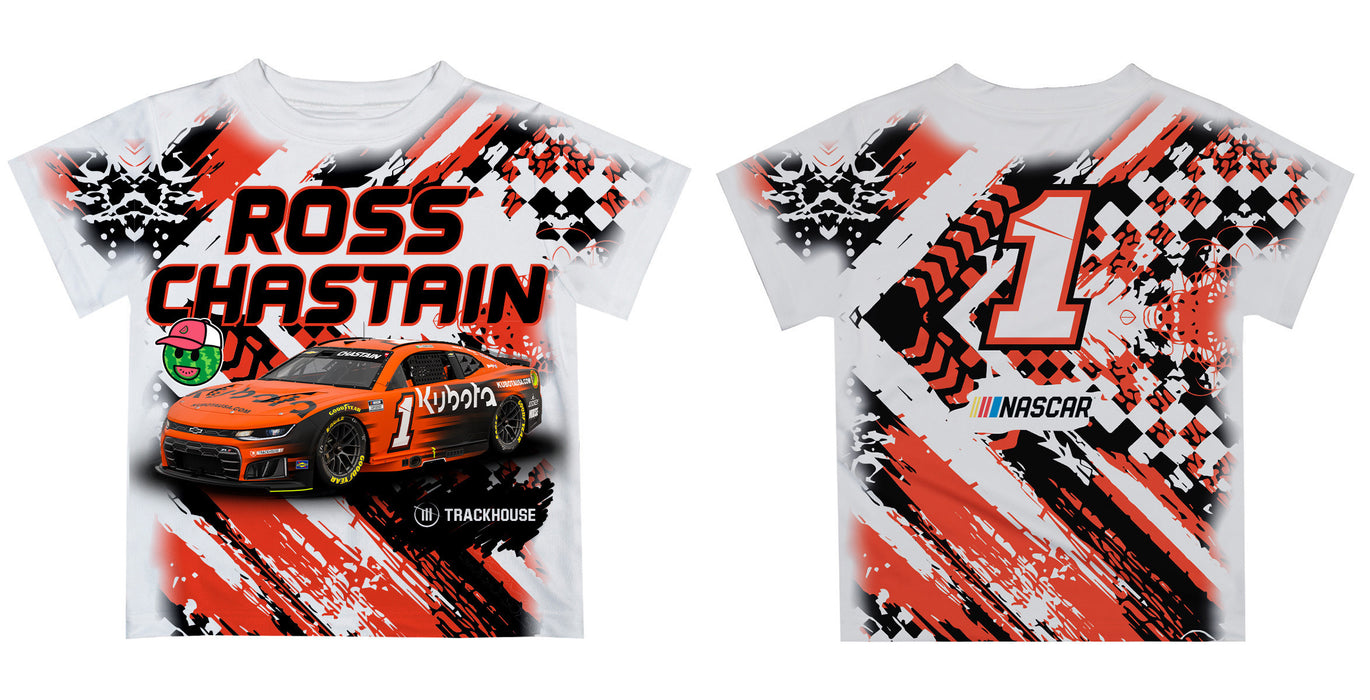 Ross ChastainVive La Fete Paint Brush Racing Car T-Shirt- White