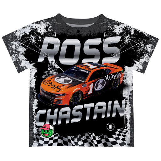 Ross ChastainVive La Fete Checkered Racing Car T-Shirt- Black