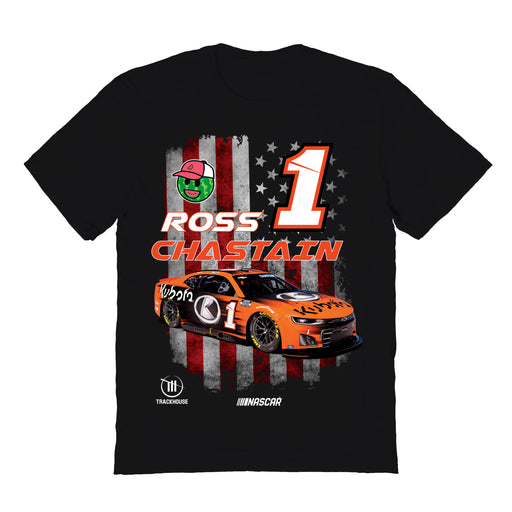 Ross Chastain NASCAR American Flag Cotton T-Shirt - Black