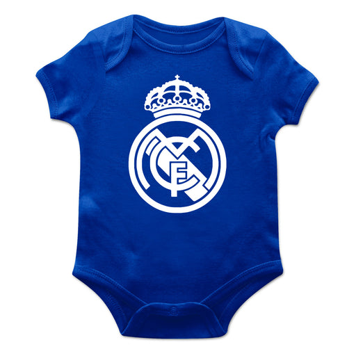 Real Madrid Infant Blue Short Sleeve Bodysuit With Logo