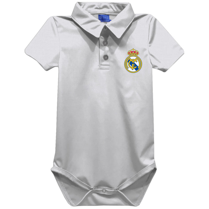 Real Madrid Vive La Fete Solid Polo Bodysuit - White