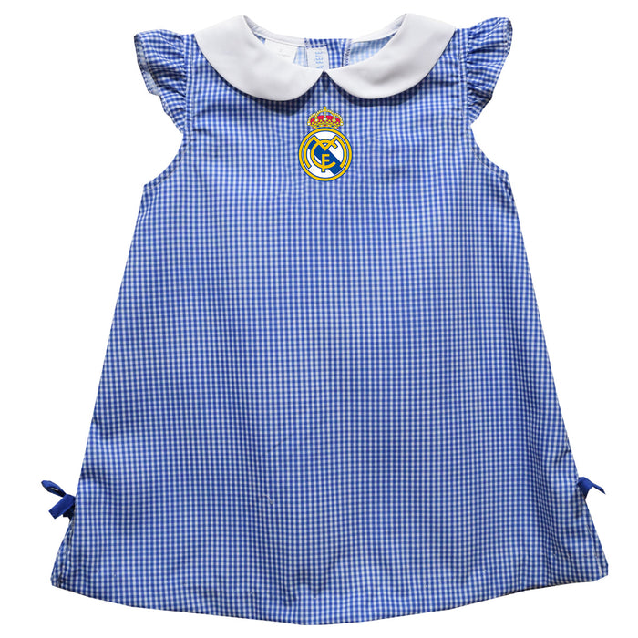 Real Madrid Vive La Fete Gingham A-Line Dress - Royal
