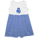 Real Madrid Girls White Sleeveless Tank Dress Royal Stripes on Skirt