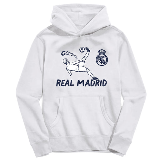Real Madrid Youth White Pullover Cotton Hoodie
