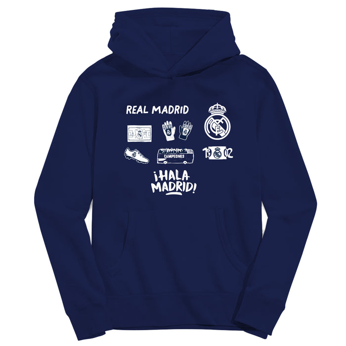 Real Madrid Youth Navy Pullover Cotton Hoodie