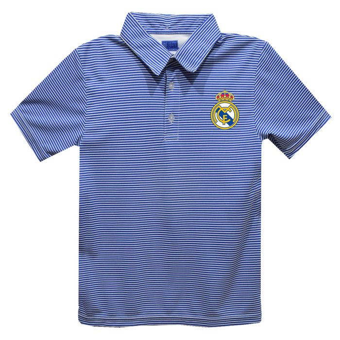 Real Madrid Vive La Fete Pencil Stripe Polo - Royal