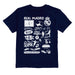 Real Madrid Impressions Artwork Boys Navy Cotton Short Sleeve Tee
