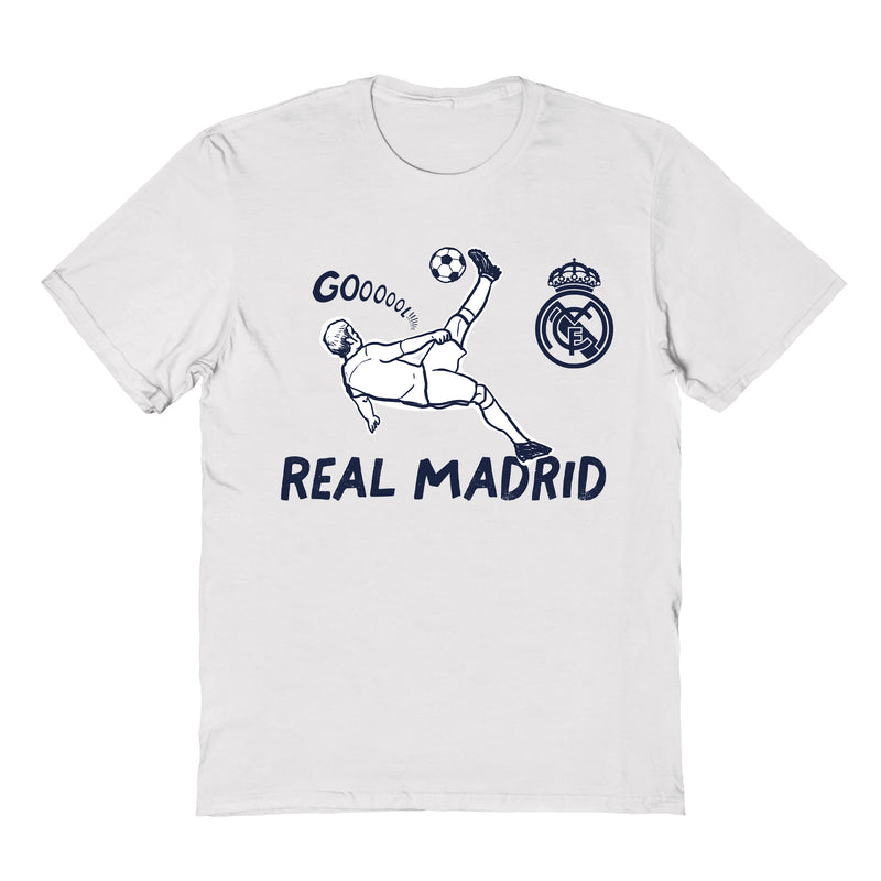 Real Madrid Impressions Artwork White Youth Cotton T-Shirt